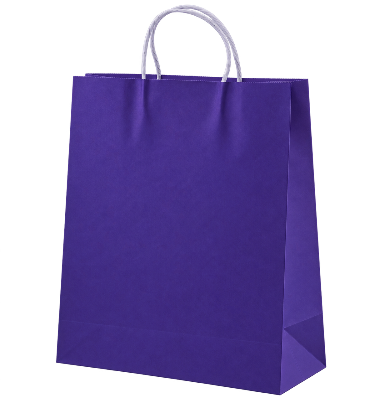 Purple Paper Gift Bags with Handles, Bulk Carton of 250