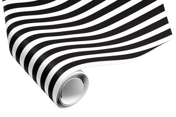 Gift Wrap Roll 600mm x 40m, 80gsm Cafe Stripe Black