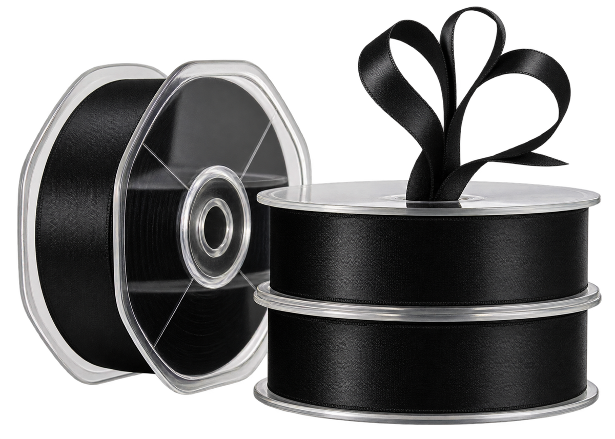 Chiffon Ribbon 25mm x 50m / Black