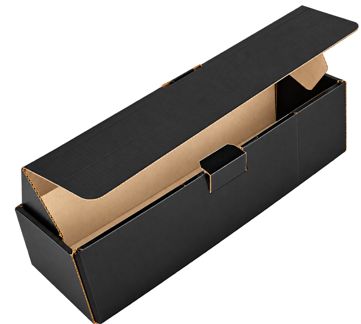 Single Bottle Wine Box Gloss Black Hinged Lid 325 x 86 x 86mm