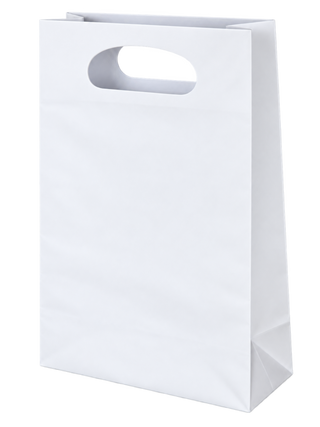 Black, White and Brown Paper Bags with Handles, Die Cut