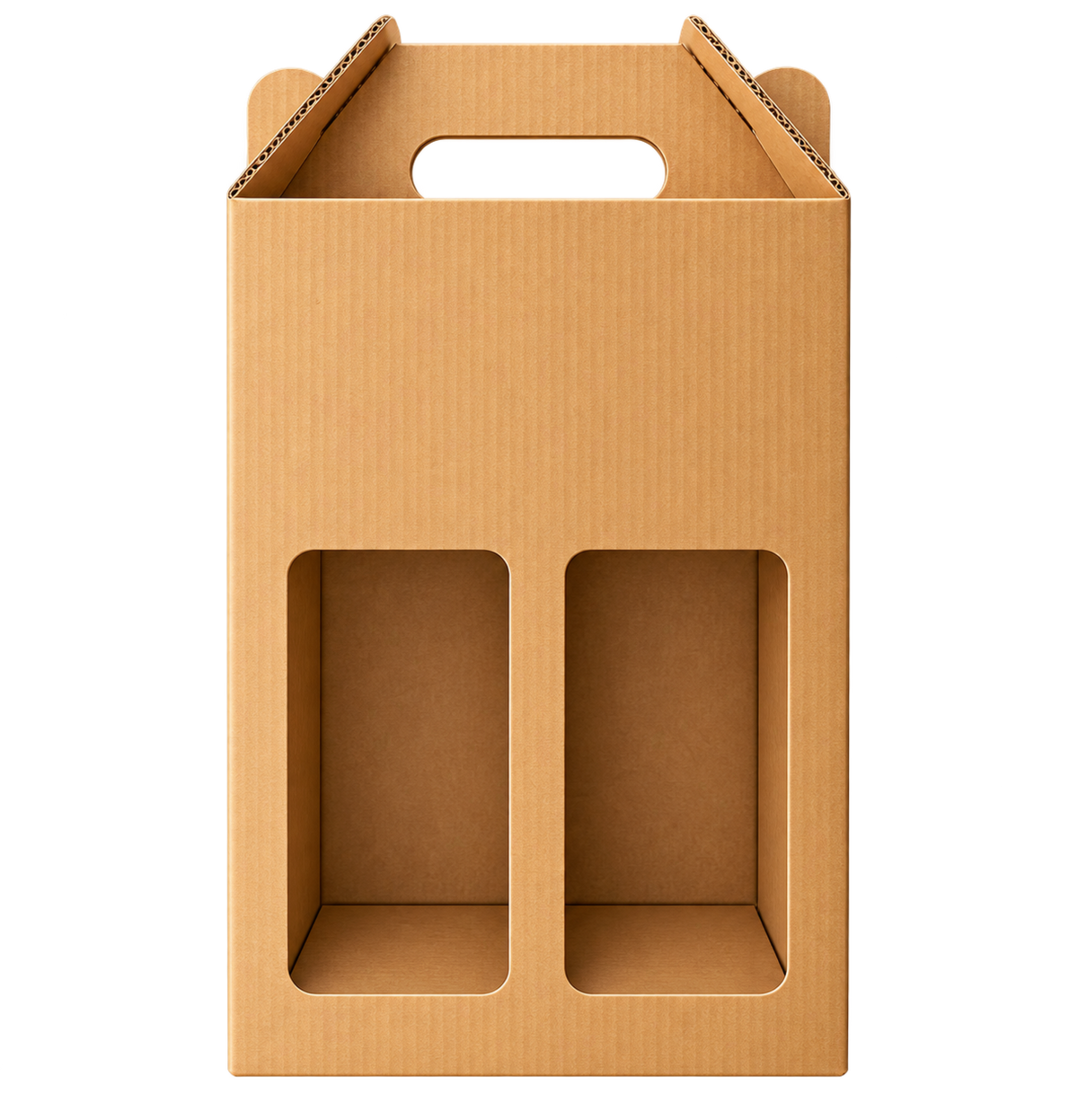 Wine Carry Pack 2 Bottle / Kraft Brown